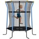image 1 of HOMCOM 5.4FT Kids Trampoline with Enclosure Indoor Outdoor Blue