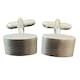 image 1 of Brush Rhodium Convex Cufflinks - Onyx Art CK214