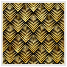 Golden geometric flower pattern (Picutre Frame) White | S