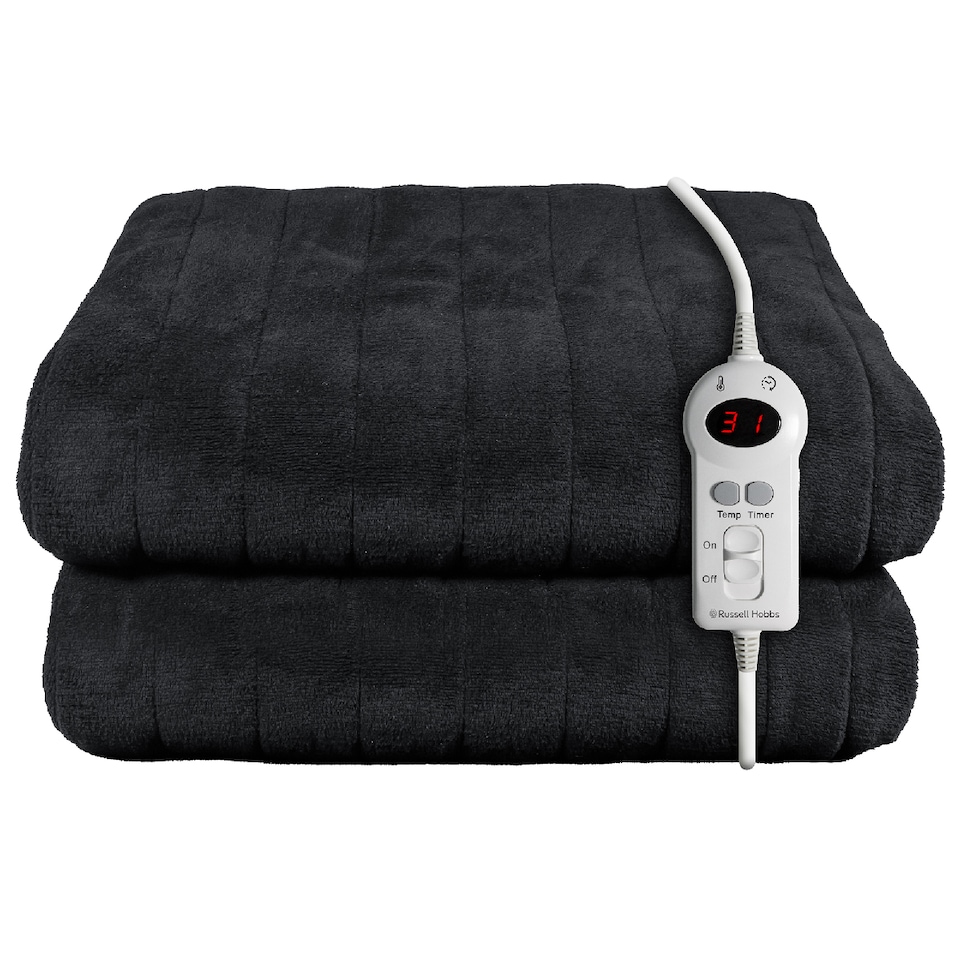 image 1 of Russell Hobbs RHHT1004BLA Electric Blanket Black Heated Throw Microfleece