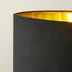 image 2 of ValueLights Christina Black with Metallic Gold Drum Shade Gold Palm Leaf Floor Lamp and Bulb Gold