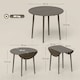image 7 of HOMCOM Foldable Dining Table, Round Drop Leaf Table, Wood Legs, Grey