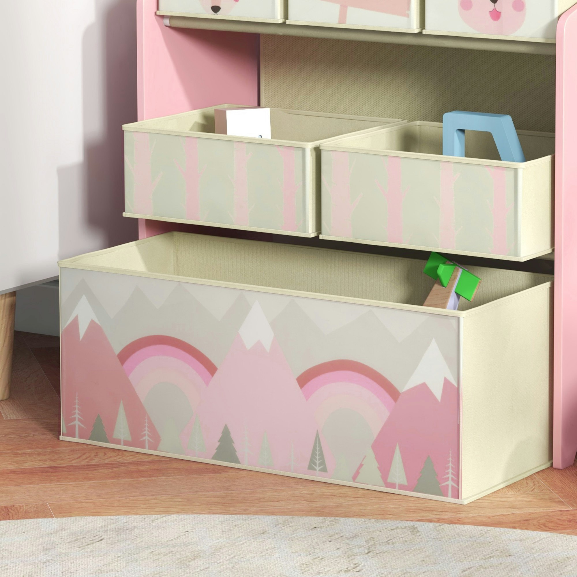 image 8 of ZONEKIZ Kids Storage Unit, Childrens Toy Storage Organiser, with 6 Fabric Bins 