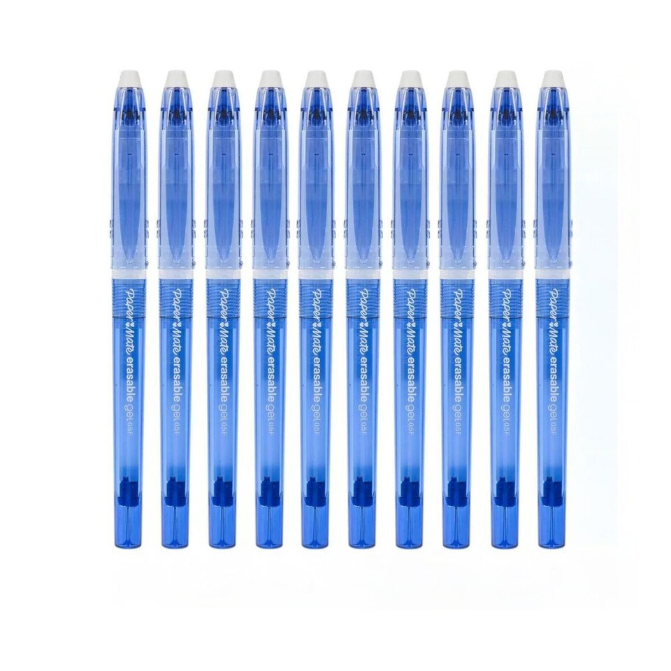 image 1 of Paper Mate Gel 0.5mm Erasable Pens | Blue | 10