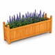 image 1 of Large Garden Wooden Flower Planter Ornamental Plant Pot | Brown