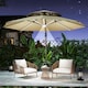 image 9 of Outsunny 3 m Cantilever Roma Parasol with LED Solar Lights, Crank and Tilt, Aluminium Frame, Cross Base and Adjustable Canopy 360 Rotating Sun Umbrella with 2Tier Shade, Beige
