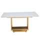 image 1 of Interiors by Premier Ivory White Marble Coffee Table With Gold Finished Frame Gold