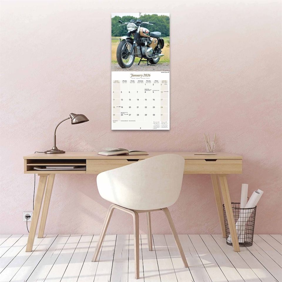image 1 of Classic British Bikes 2026 Calendar | Square Wall Calendar | Motorcycle Gift | Plastic Free Packaging | by Avonside Publishing