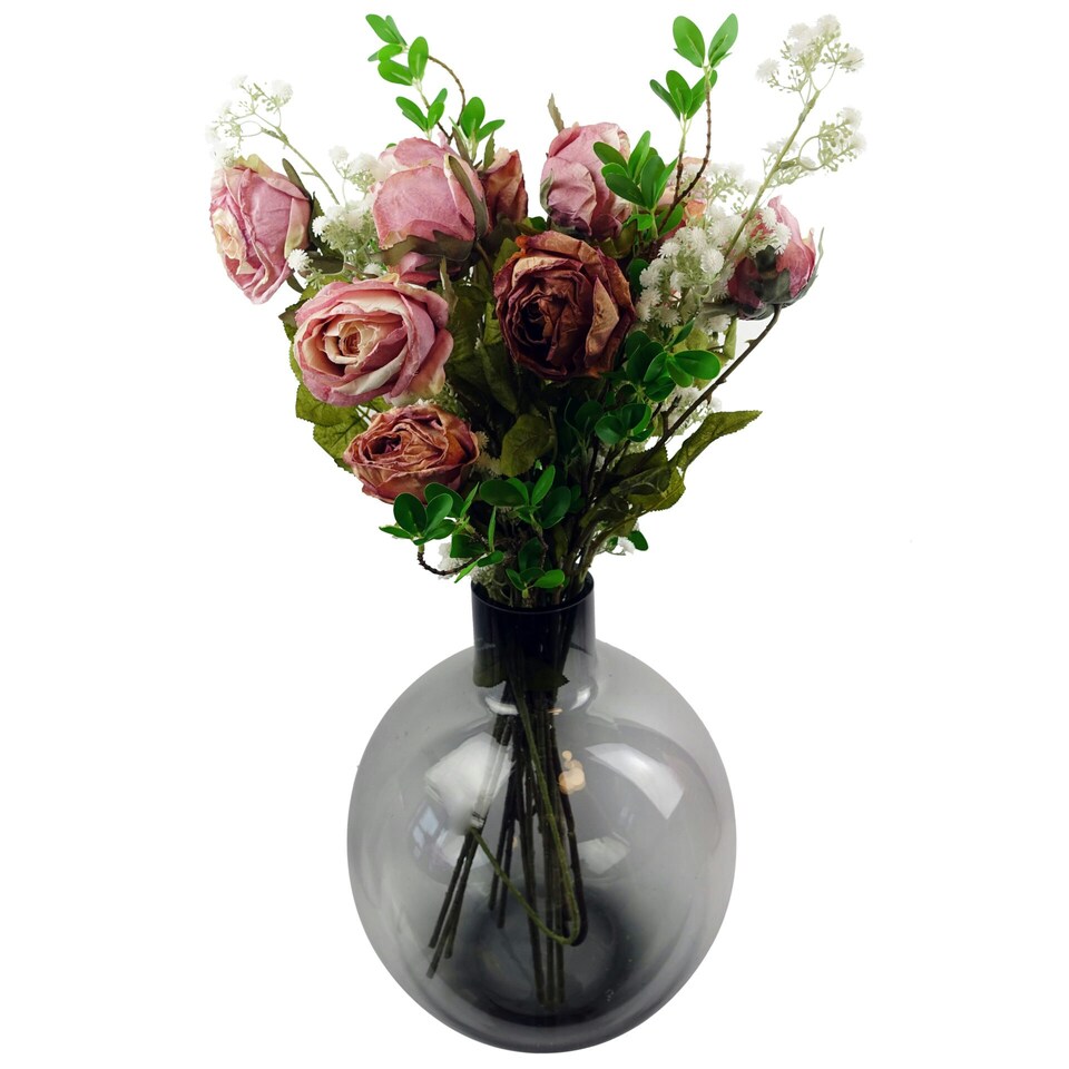 image 1 of Pack of 6 x 70cm Artificial Light Pink Rose