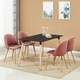 image 8 of Set of 6 Lucia Ergonomic Velvet Dining Chairs with Wooden Legs, Modern Upholstered Accent Chair Red | Rose