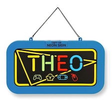 History & Heraldry Light Up Neon Name Sign - Theo