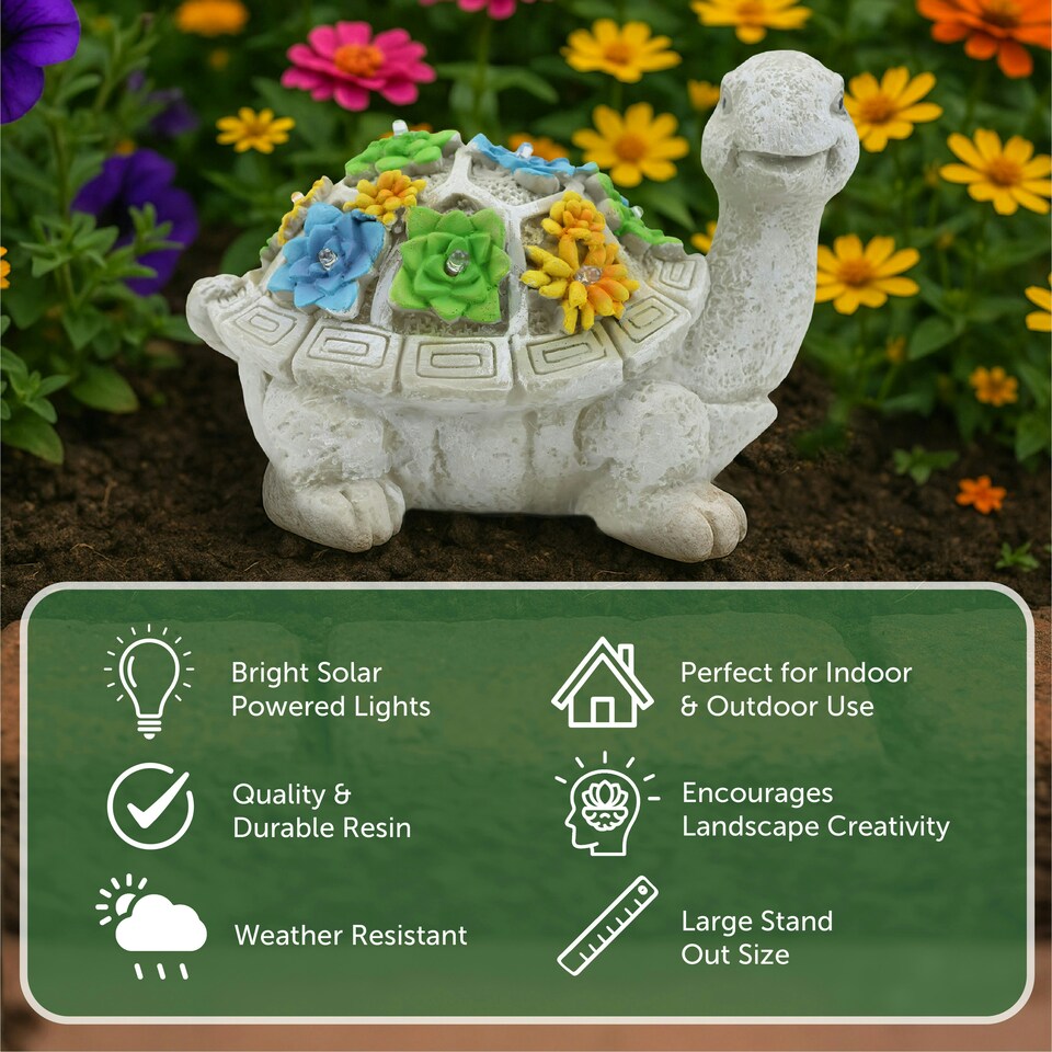 image 1 of Solar Turtle Statue Garden Ornaments Outdoor Decorations