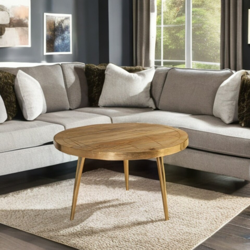 image 1 of Round Coffee Table Barbuto Light Mango Brown
