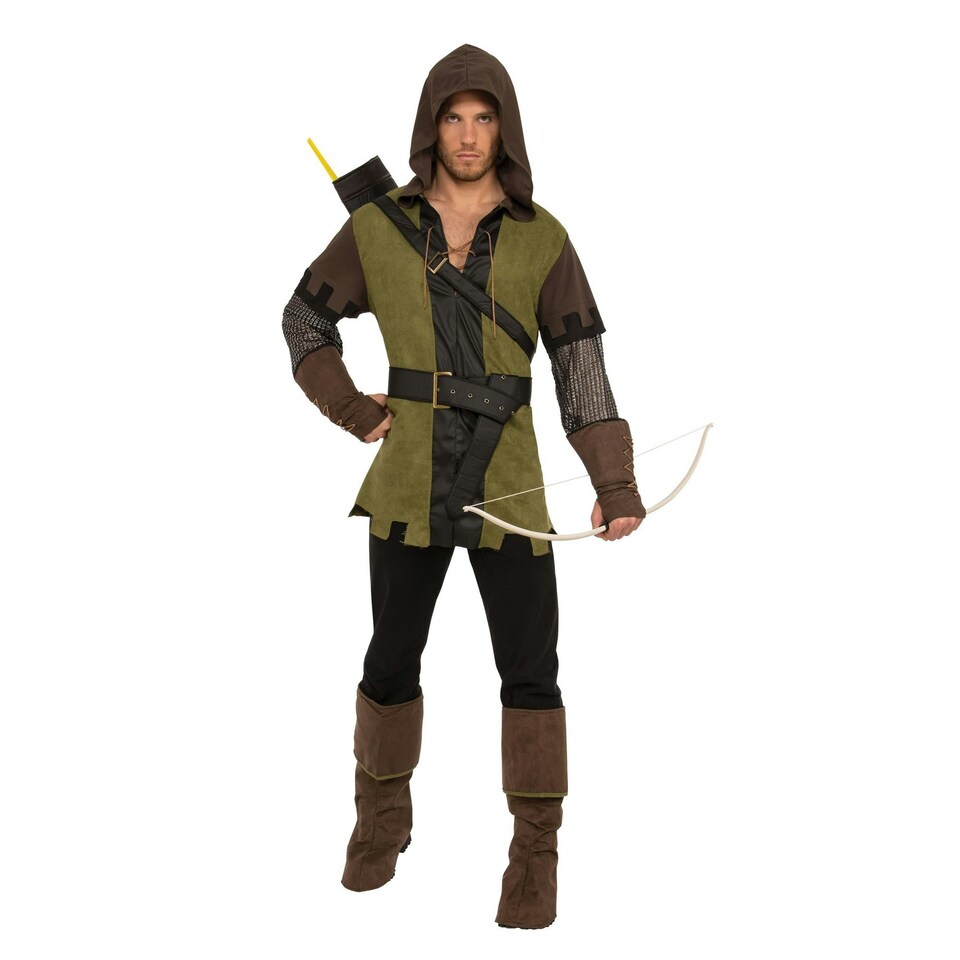 Bristol Novelty Mens Forest Bandit Costume - Green/Brown/Black - One Size One Size