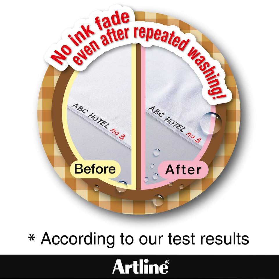 image 1 of Artline Fabric Pens for Clothes Black & White 2 Pack