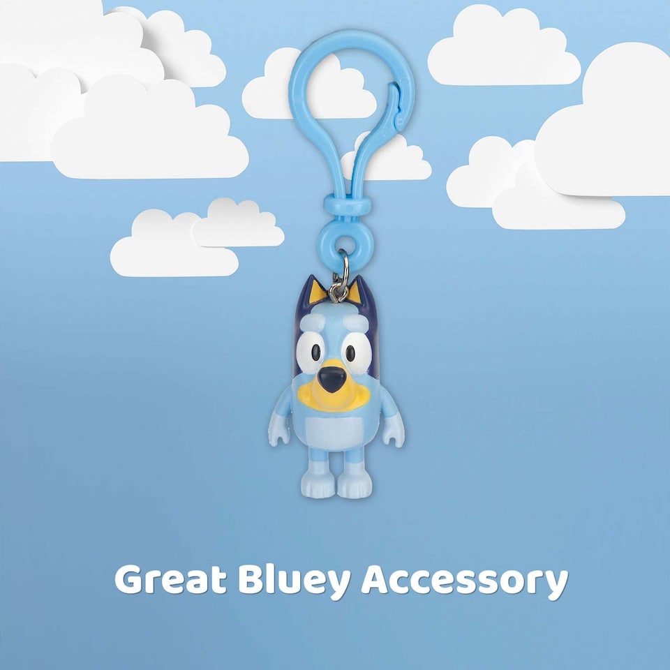 image 1 of PMS Bluey Bag Clip Plush 5.5cm x 3cm - Soft Blue Keychain Accessory