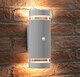 image 6 of Auraglow PIR Motion Sensor Double Up & Down Wall Light - FLORENCE | Grey | Anthracite/Warm White