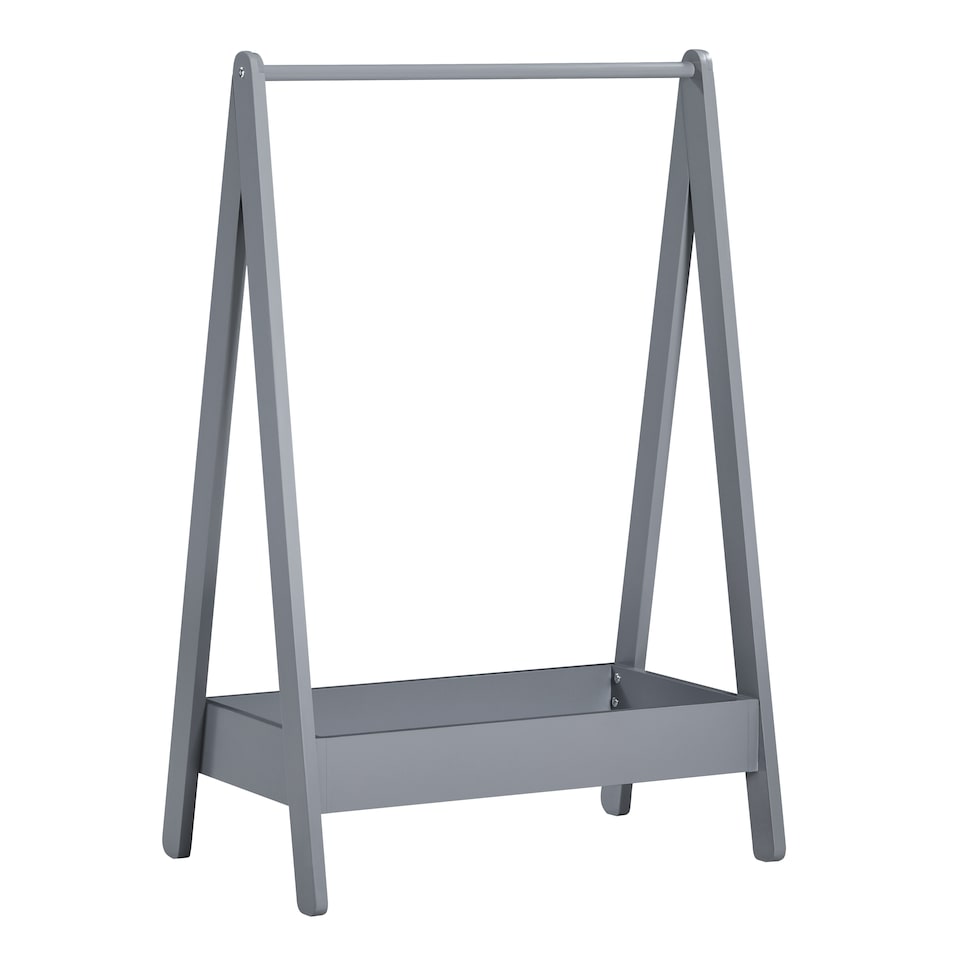 image 1 of Junior Vida Kids Bedroom Furniture Space Saving Foldable Clothing Rack - Grey
