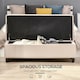 image 3 of HOMCOM Storage Ottoman Bench Padded w/ Tufting Hinged Lid Wood Frame Beige