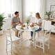 image 2 of HOMCOM Folding Dining with Steel Frame for Small Spaces, White