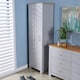 image 3 of Wardrobe 1 Door Hanging Rail Wood Bedroom Furniture Storage Unit | Grey