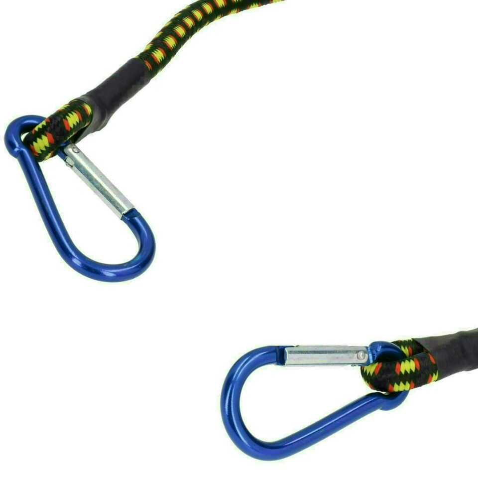 image 1 of 24" Bungee Strap with Aluminium Carabiners Hook Tie Down Fastener Holder 2pc