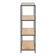 image 3 of Seaford Black Metal Low Bookcase with 3 Oak Shelves