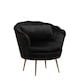 image 1 of Benicia Velvet Fabric Petal Chair - Black
