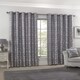 image 4 of Harrow Lined Eyelet Jacquard Curtains 228cm x 183cm Silver Grey | Grey