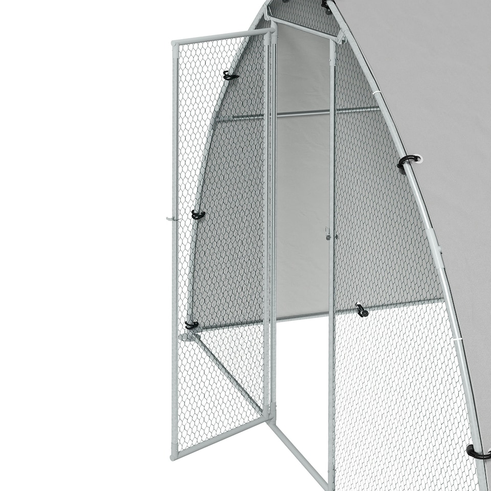 image 1 of PawHut Walk-In Chicken Run with Cover, for 4-6 Chickens, 3 x 1.9 x 2.2m