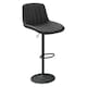 image 3 of PU Leather Bar Stool with Fluted Back Height Adjustable, 360 Swivel, Backrest & Footrest | Black | Black & Set of 4 | 4