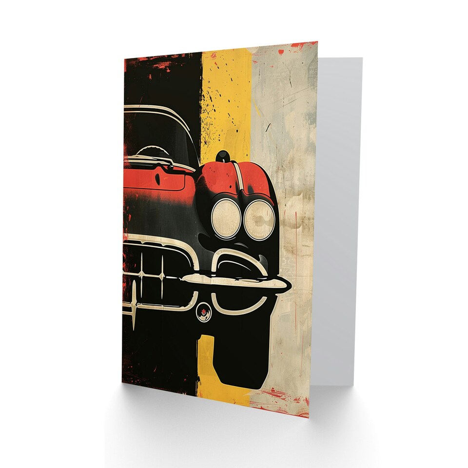 image 1 of Sports Car Front View Headlights Bumper Him Birthday Card