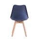 image 5 of Single Dining Chair with Solid Wooden Legs and Seat Cushion Pad Blue - Eva by MCC