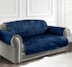 image 1 of Home Republic Luxury Crushed Velvet Sofa Protector - Three Seater | Blue | Navy | 1