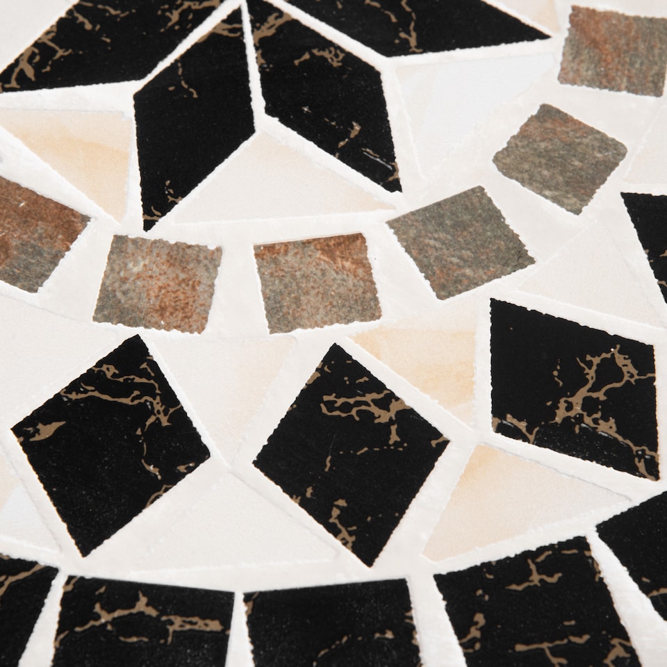 image 1 of Outsunny 60 cm Mosaic Garden Table, Small Round Outdoor Side Table with Ceramic Top, Plant Stand for Patio, Balcony | Black