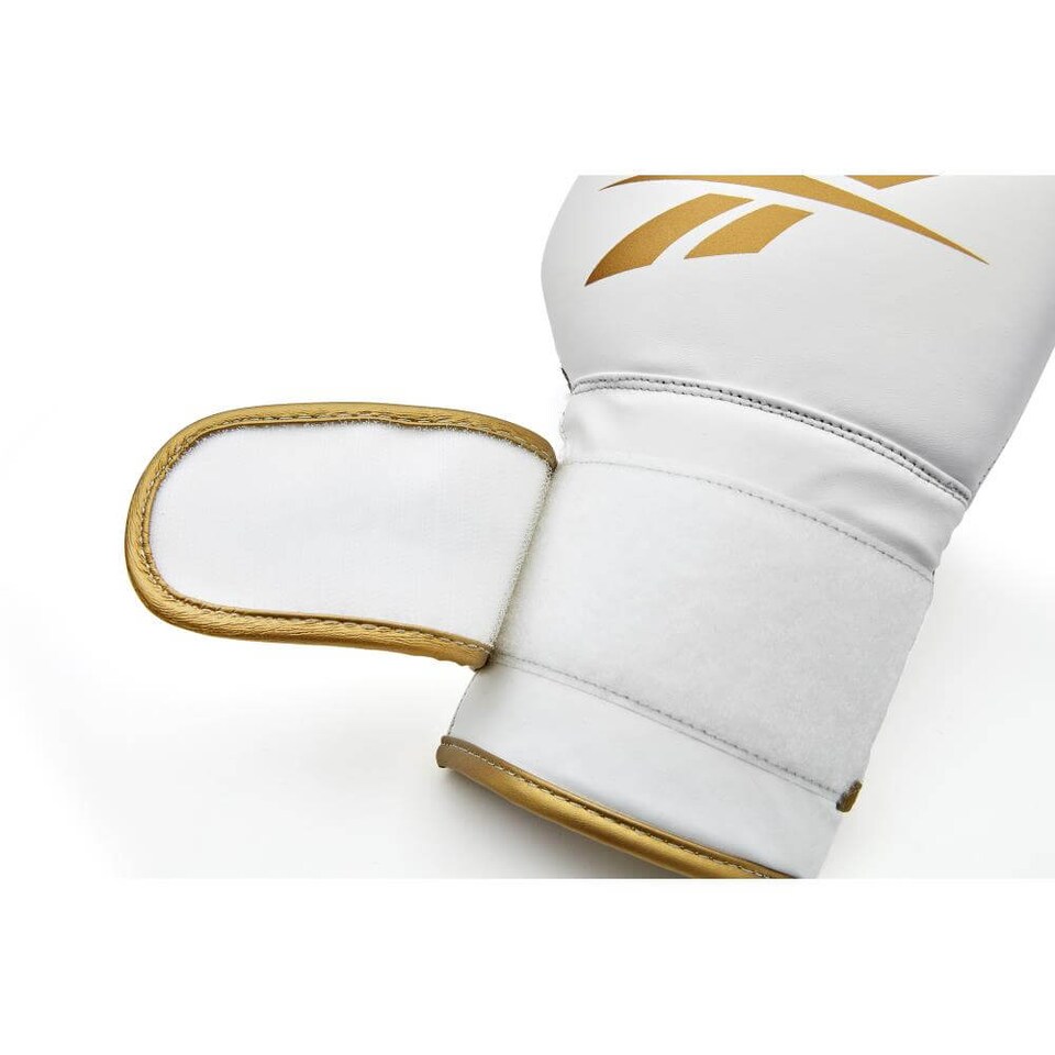 image 1 of Reebok Boxing Gloves — Gold/White, 16 oz (Synthetic Leather) | White | Gold/White | 16oz