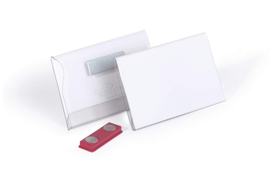 image 1 of Durable Conference Magnet Name Tag Badge Holders + Inserts | 25 Pack | 54 x 90mm