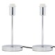 image 1 of First Choice Lighting Set of 2 Chrome Touch Operated Stick Table Lamp Bases Only Chrome