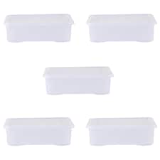 Wham Crystal 5 x 32L Stackable Plastic Storage Boxes with Lids Clear