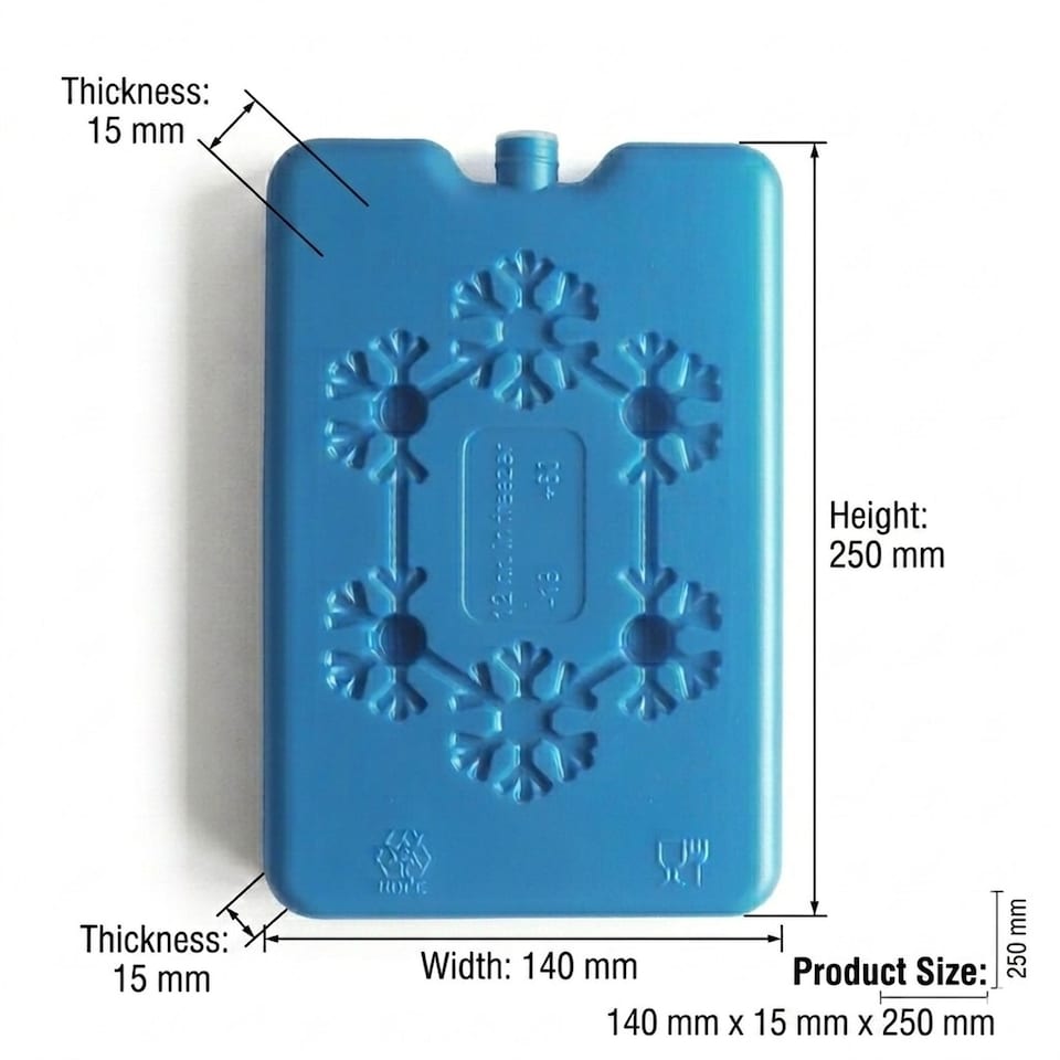 image 1 of 2x Large Slim Ice Block Freezer Board 400ml Reusable Ice Pack 250x140mm