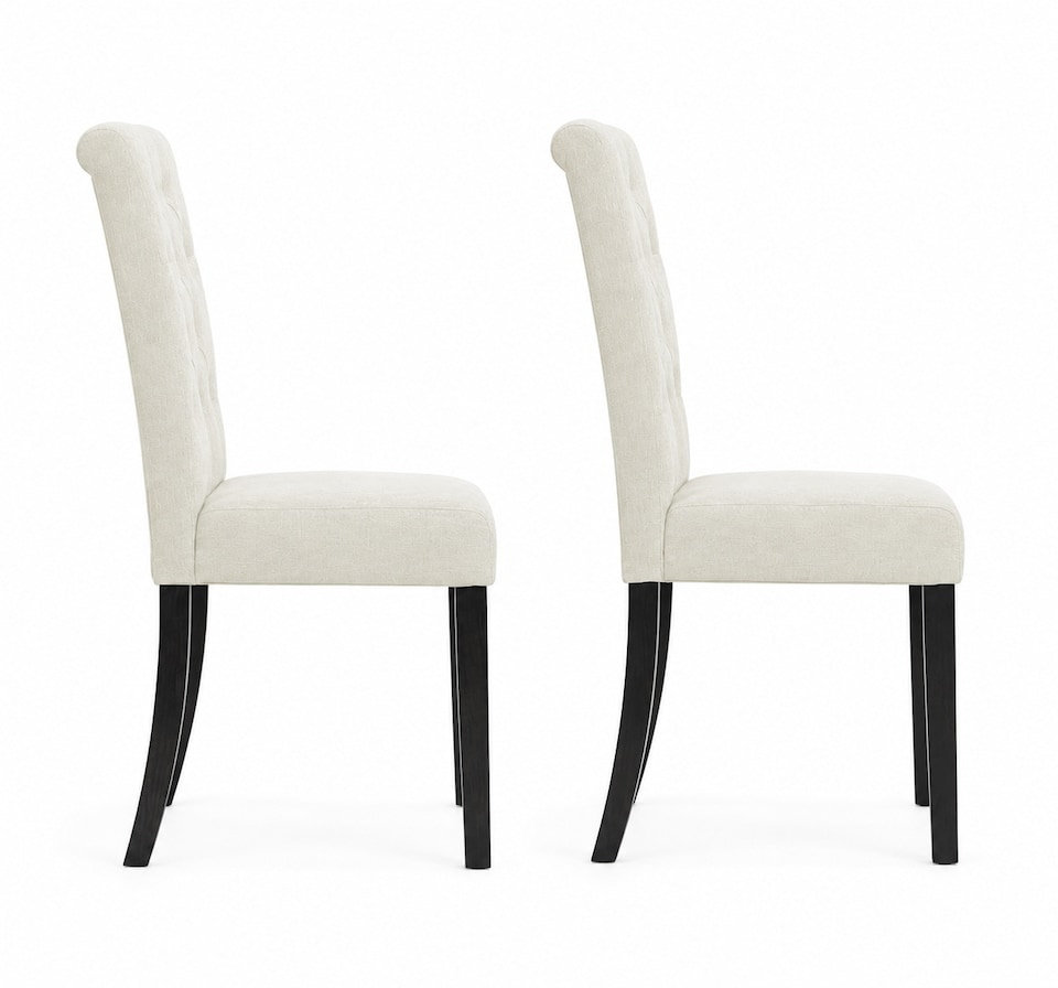image 1 of MCC Direct Set of 2 Fabric Linen Button Back Kitchen Dining Chairs