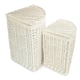 image 2 of Set of 2 Corner White Wash Wicker Laundry Basket with a Oatmeal Lining White | White