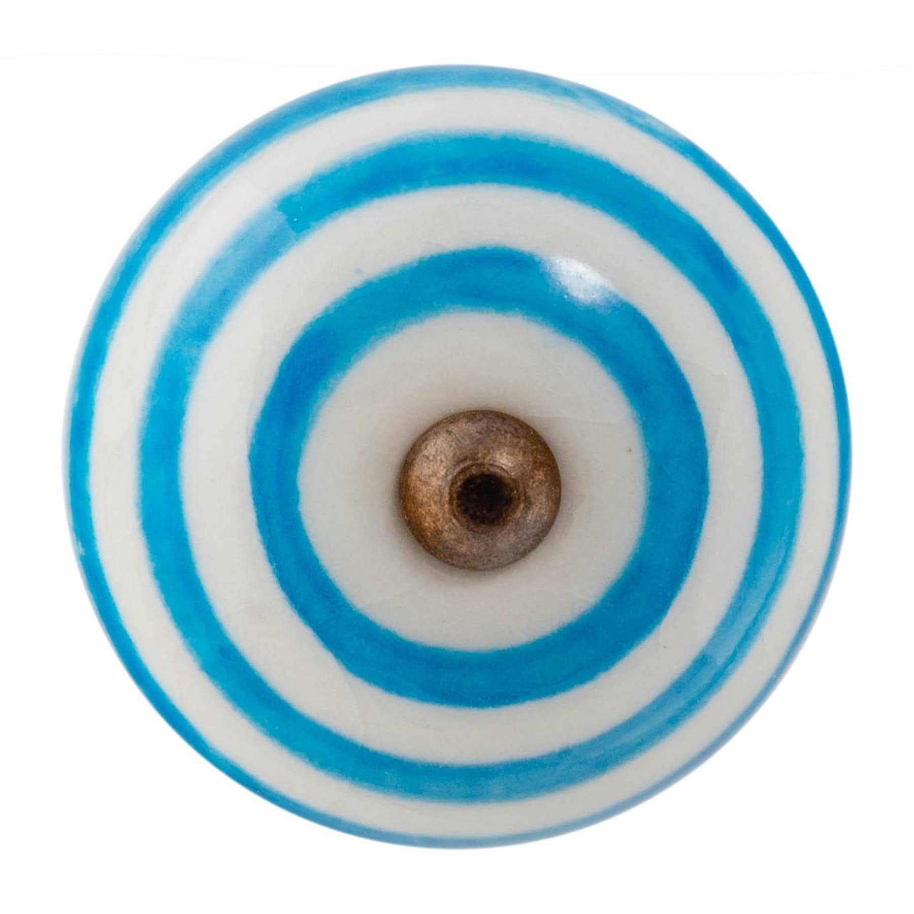 Nicola Spring Round Ceramic Cabinet Knob Stripe in Light Blue | Size: 1000mm x 500mm