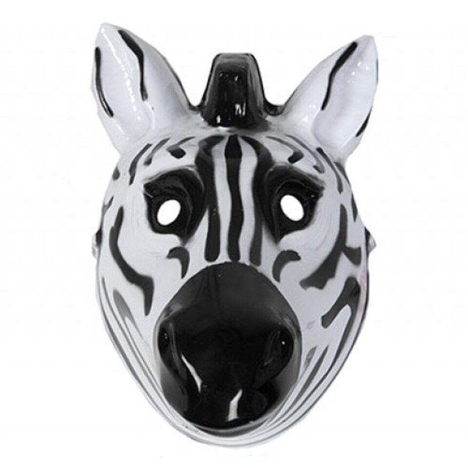 Zebra Plastic Face Mask 26cm