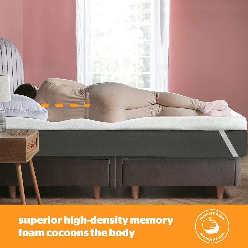 image 1 of Silentnight Impress 5cm Thick Memory Foam Mattress Topper, Hypoallergenic, Orthopedic, Double