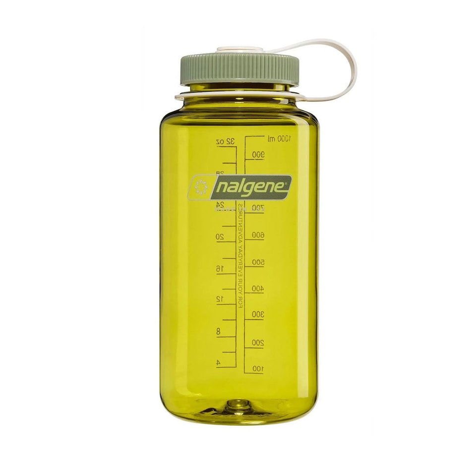 image 1 of Nalgene Wide Mouth 1L Tritan Renew Water Bottle - Endive - Oil Green Cap