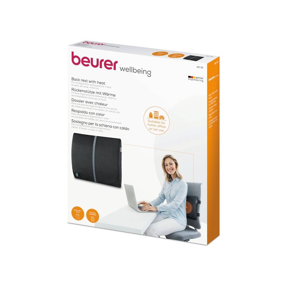 image 1 of Beurer HK70 Lumbar Heat Pad with Back Rest