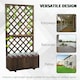 image 5 of Outsunny Flower Stand Plant Shelf Outdoor Pine w/ Trough Planter, Carbonised
