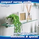 image 3 of Harbour Housewares Rounded Floating Glass Shelf - 60cm - Metallic Brackets - Bathroom Shower Storage Vanity Display Unit Shelf | Silver | Chrome | 1