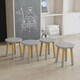 image 3 of Kids Wooden Round Table & Chair Set Toddlers Small Children Home Nursery Play | Multi | grey table with 4 chairs | 5